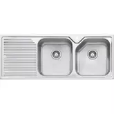 NU-PETITE SINK NP672 STAINLESS STEEL DOUBLE RHB 1TH 1250 X 500MM