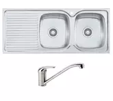 SINK & TAP FINISTA RHB & RAM TAP DOUBLE BWL SLIM LEVER MIXER