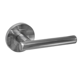 CIRCULAR STYLE LEVER SET SAT CHROME RETAIL PACK 63MM