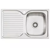 FINISTA SINK SINGLE RH BOWL STAINLESS STEEL1TH 780 X 480MM