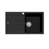 OLIVERI SANTORINI MATTE BLACK SINGLE BOWL SINK W/ DRAINER & OF RHB 1TH