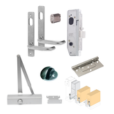 HINGED ENTRY DOOR BUNDLE 16 SUITS UP TO 80KG/920MM 30MM BS SILVER