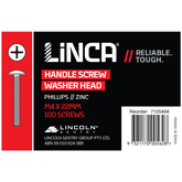 Handle Screws Phillips 4mm x 22mm Zinc - Box of 100
