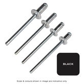 RIVET ALUMINIUM-STEEL AS 4-2 BLACK 3.2 X 6.4MM BOX OF 1000