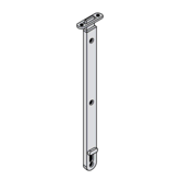 BRIO SERVERY 25 FLUSH BOLT ROUND TOP WINDOW LONG 300mm SATIN NICKEL