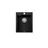 OLIVERI SANTORINI MATTE BLACK SINGLE STD BOWL TOPMOUNT SINK & OF 1TH