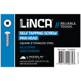 Self Tapping Screws Pan Head Square 3.5 x 10mm Stainless Steel - Box of 1,000