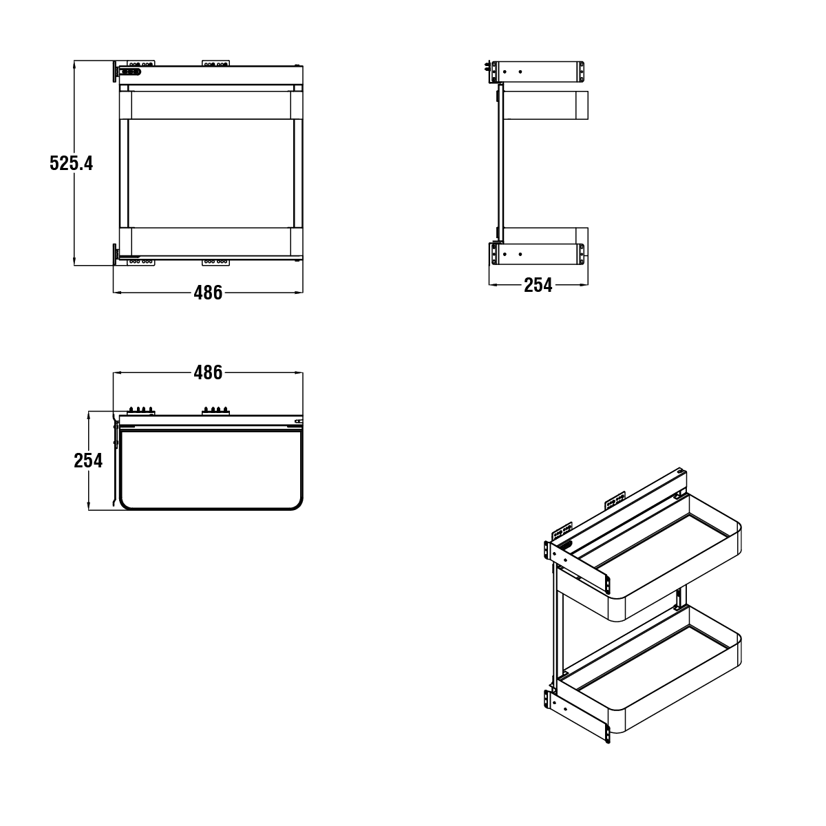 Modar Side Pull Out 300mm White