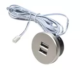 HERA USB DOUBLE SOCKET STAINLESS STEEL LOOK15W POWER REQUIRED