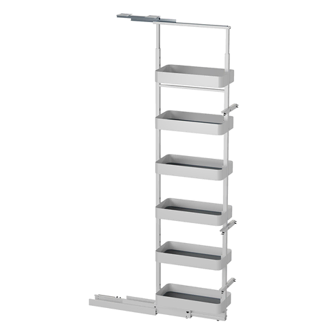 Modar Pull Out Pantry 300CW 1850-2170mm 6 Baskets White