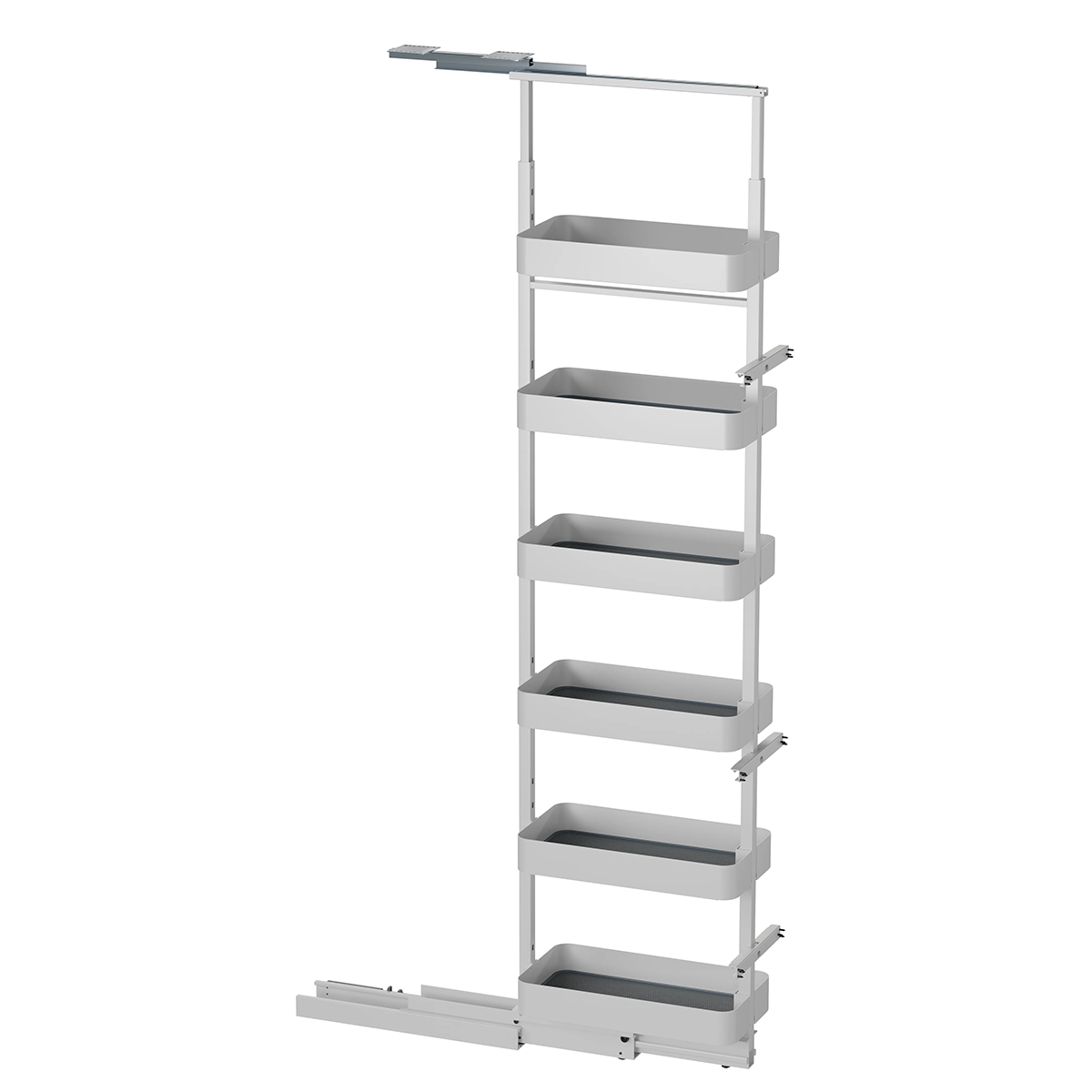 Modar Pull Out Pantry 300CW 1850-2170mm 6 Baskets White