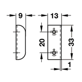 STRIKER LOCK PLATE STANDARD NICKEL PLATED