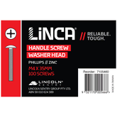 Handle Screws Phillips 4mm x 35mm Zinc - Box of 100
