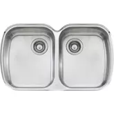 UNDERMOUNT SINK MO70U STAINLESS STEEL DOUBLE BOWL NT/H 820 X 500MM