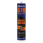 SELLEYS 670 FAST GRAB INSTANT GRAB ADHESIVE SEALANT WHITE 290ML