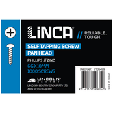 Self Tapping Screws Pan Head Phillips 3.5 x 13mm Zinc - Box of 1,000