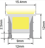 MODAR LED FLEX NEON PROFILE FN1212 COVER 12 X 12MM IP67 1 METRE