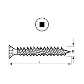 UNI CHIPBOARD SCREW CSK SQUARE DRIVE ZINC 16MM X 3.5MM BOX OF 1000 UNI CHIPBOARD SCREW CSK SQUARE DRIVE ZINC 16MM X 3.5MM BOX OF 1000