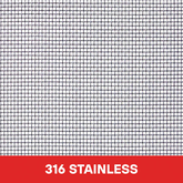 FLYPRO 316 STAINLESS 18X18 WEAVE P-COAT 910MM X 2.1 METRE