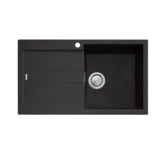 OLIVERI SANTORINI BLACK SINGLE BOWL SINK W/ DRAINER & OF RHB 1TH