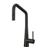 OLIVERI ESSENTE PULL OUT SQUARE GOOSENECK MIXER TAP 316SS BRUSH BLACK