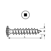WAFER HEAD SCREW SQUARE DRIVE EPOXY WHITE 30MM X 4.0MM BOX OF 1000