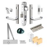 HINGED ENTRY DOOR BUNDLE 14 SUITS UP TO 80KG/920MM 23MM BS SILVER