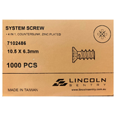 SCREW 4IN1 SYSTEM 10.5 X 6.3MM QTY 1000