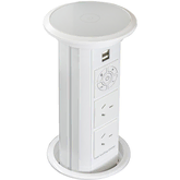 Modar Pop Up Power Socket 2x Plugs 2x USB White
