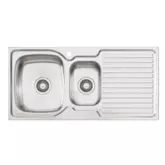SINK ENDEAVOUR EE01 1TH 1&1/2 LHB WITH DRAIN 1TH STAINLESS STEEL 980MM