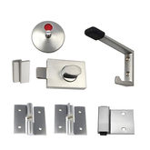 PARTITION KIT BOLT-THROUGH LEFT HAND SATIN CHROME GRAVITY HINGE