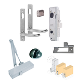 HINGED ENTRY DOOR BUNDLE 12 SUITS UP TO 120KG/920MM 30MM BS SILVER